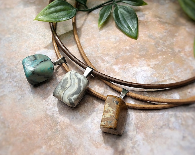 Gemstone Cord Pendants