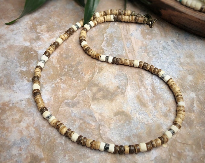 Men's Rustic Bay Jasper Surfer Style Necklace