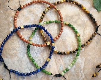 Alara Dainty Gemstone Cord Bracelets (Four Styles)