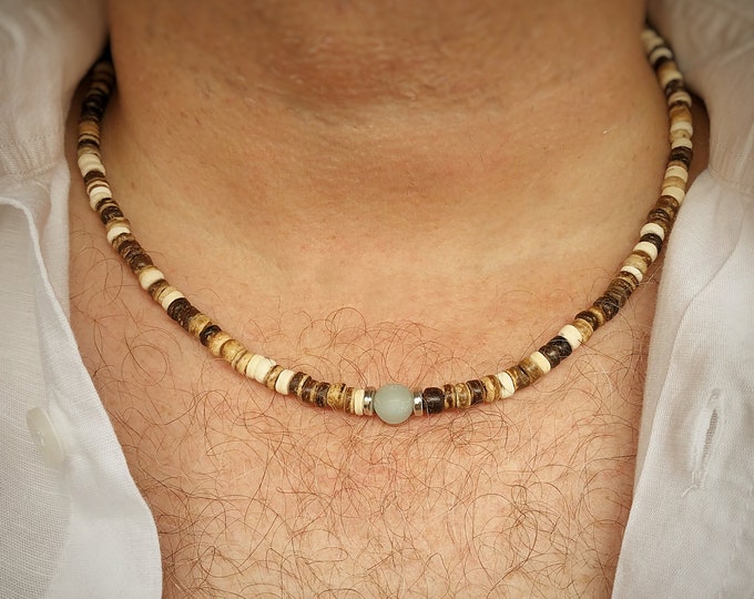 Men's Rustic Amazonite Necklace