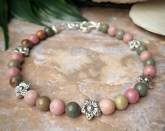 Rhodonite Flower Power Anklet