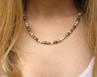 Women's Rustic Bay Turquoise Surfer Style Necklace