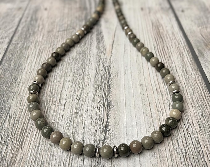 All the Greys Men's Ocean Jasper Bead Necklace