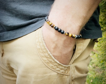 Tangaroa, Men's Grade A Tiger Eye Bracelet