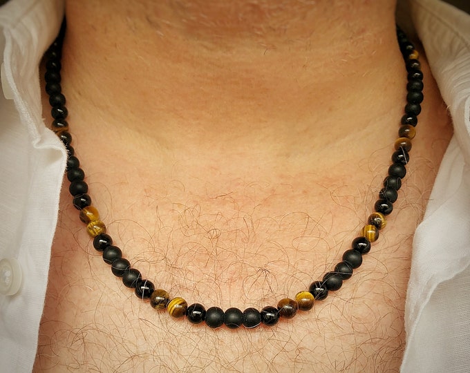 Malabar Men's Grade A Gemstone Beaded Necklace
