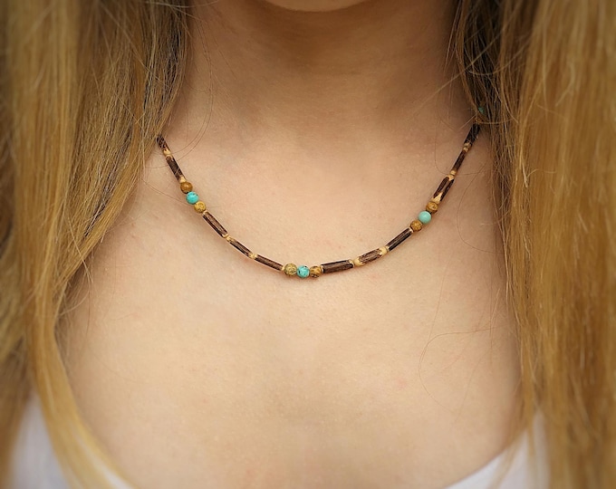 Women's Rustic Turquoise Surfer Style Necklace