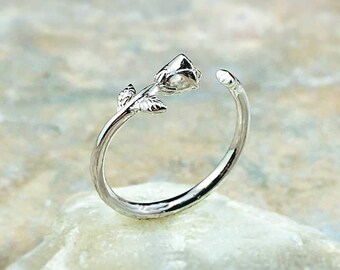 Sterling Silver Romantic Rose Statement Ring