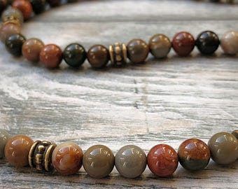 Faly Men's Ocean Jasper Bead Necklace