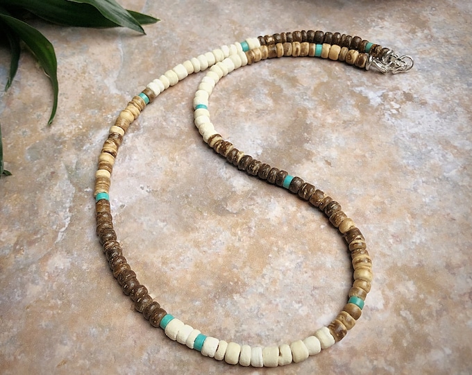 Rustic Island Turquoise Men's Surfer Necklace