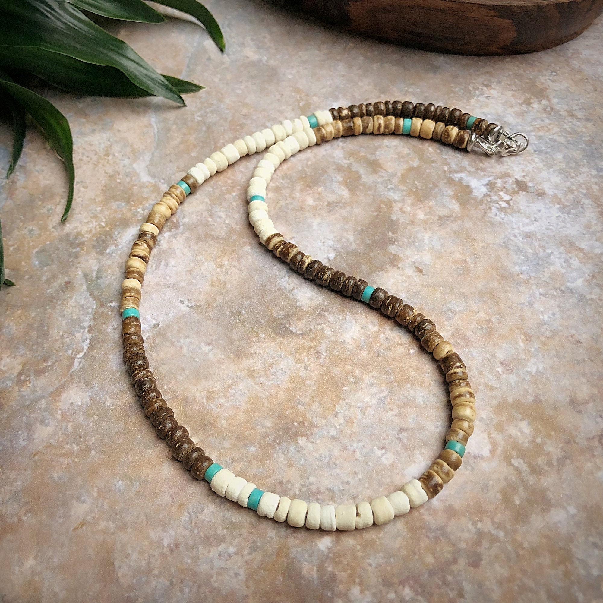 Rustic Island Turquoise Men s Surfer Necklace