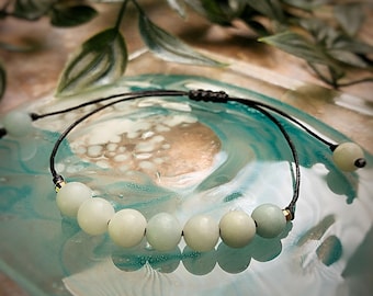 Mountain Mist Amazonite Gemstone Cord Bracelet