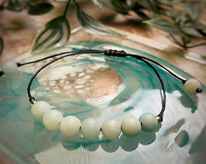 Mountain Mist Amazonite Gemstone Cord Bracelet