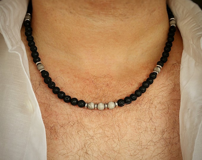 Luxe Apollo Men's Gemstone Beaded Necklace