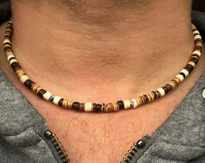 Men's Rustic Bay Jasper Surfer Style Necklace