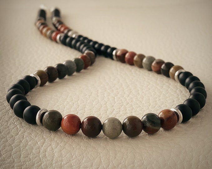 Men's Ocean Jasper Bead Necklace