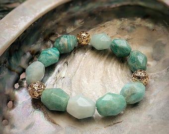 Sylph Amazonite Gemstone Beaded Bracelet