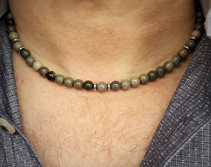 All the Greys Men's Ocean Jasper Bead Necklace