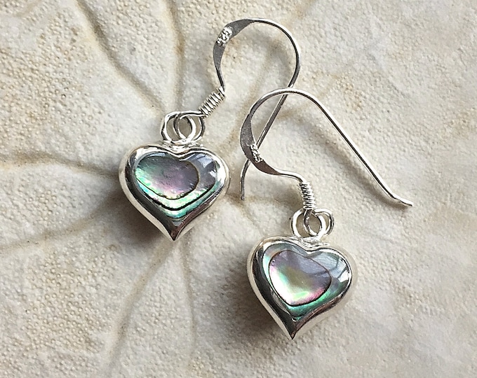 Sterling Silver & Shell Sun Goddess Drop Earrings (Heart)