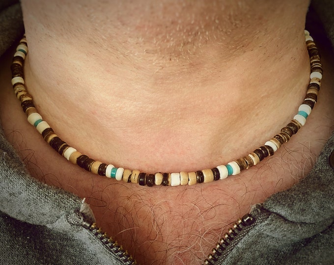 Men's Rustic Bay Turquoise Surfer Style Necklace