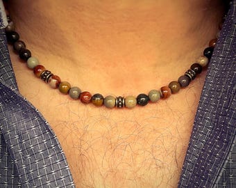 Faly Men's Ocean Jasper Bead Necklace
