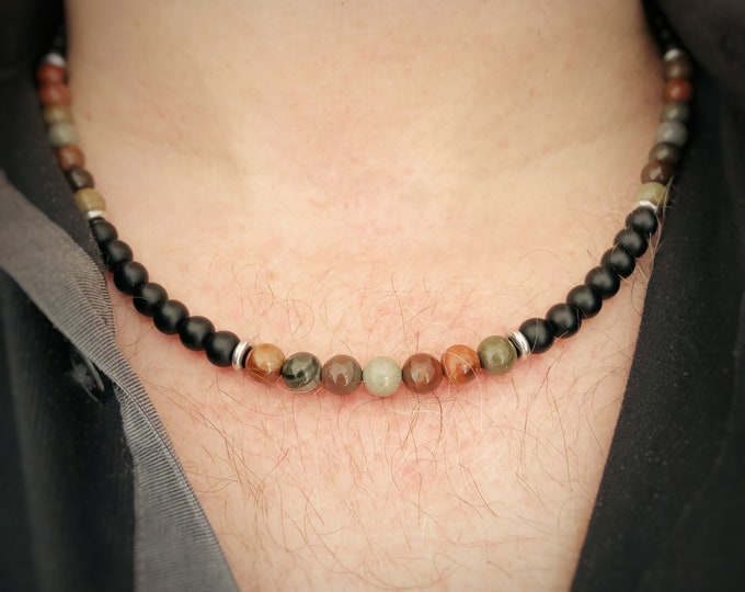 Men's Ocean Jasper Bead Necklace