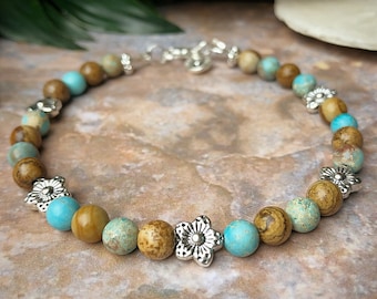 Jasper Flower Power Anklet