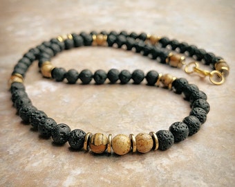 Luxe Apollo Men's Gemstone Beaded Necklace