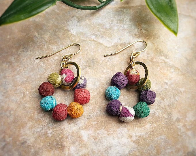 Kantha Fairtrade Orbital Earrings