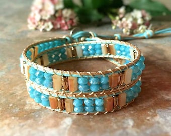 Enchanted Glass Bead Wrap Bracelet