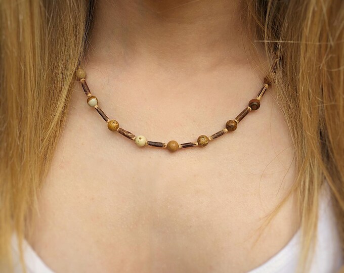 Women's Jasper Stone Surfer Style Necklace