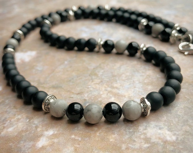 Luxe Odin Men's Gemstone Beaded Necklace