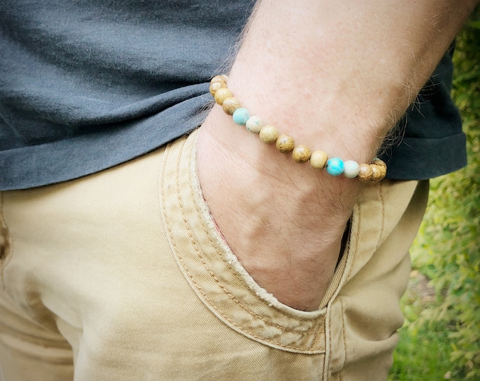 Men's Luxe Poseidon Sea Sediment Jasper Bracelet