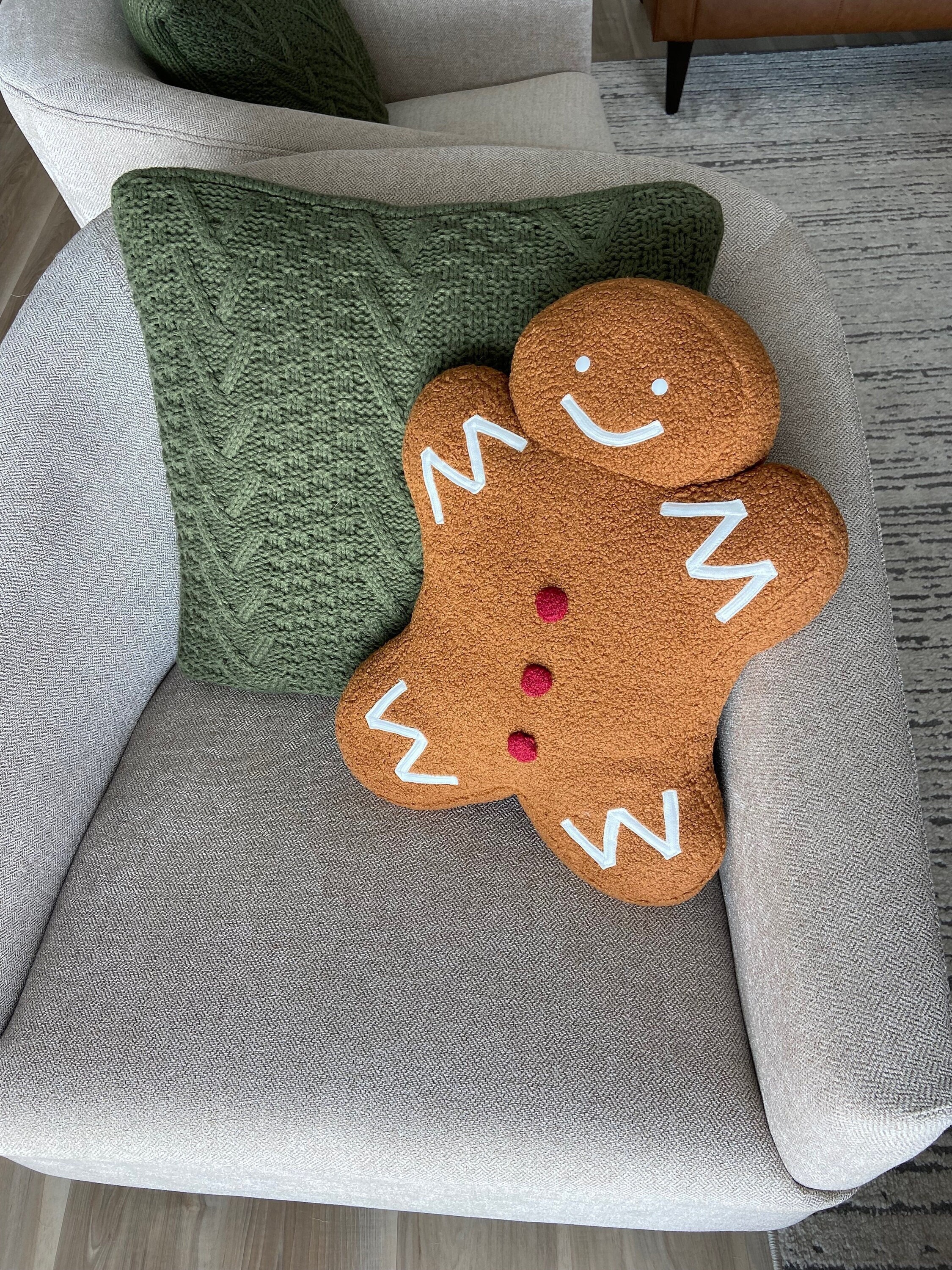 Gingerbread Family Personalized Christmas Lumbar Pillow