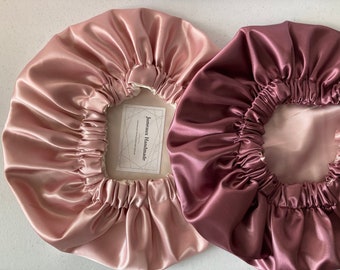 Rose Gold Reversible Silky Satin Hair Bonnet