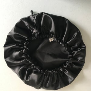 Large Satin Lined Adjustable Shower Cap- Reusable Shower Cap for Women