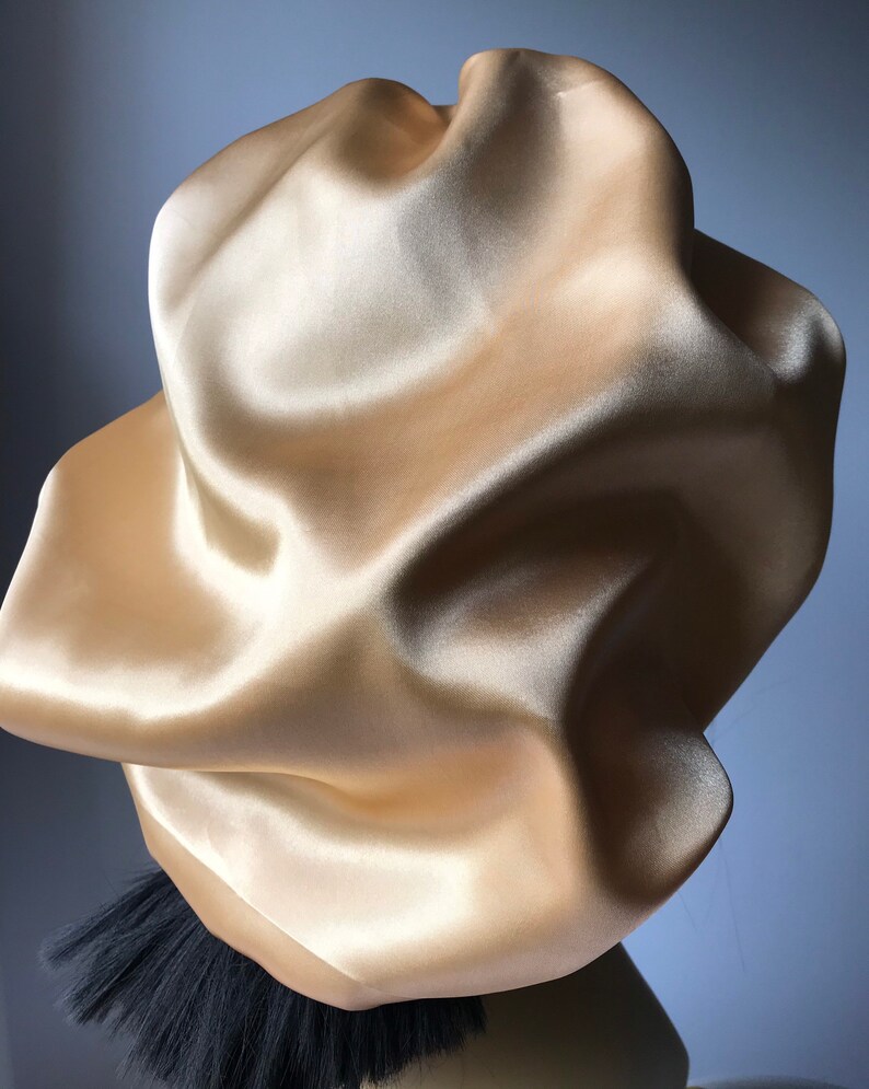 Customisable Ivory and Gold Silky Satin Bonnet Double | Etsy