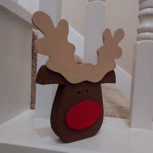 Reindeer Shelf Sitter - Christmas Decor, Holiday Decor, Rustic Christmas Decor