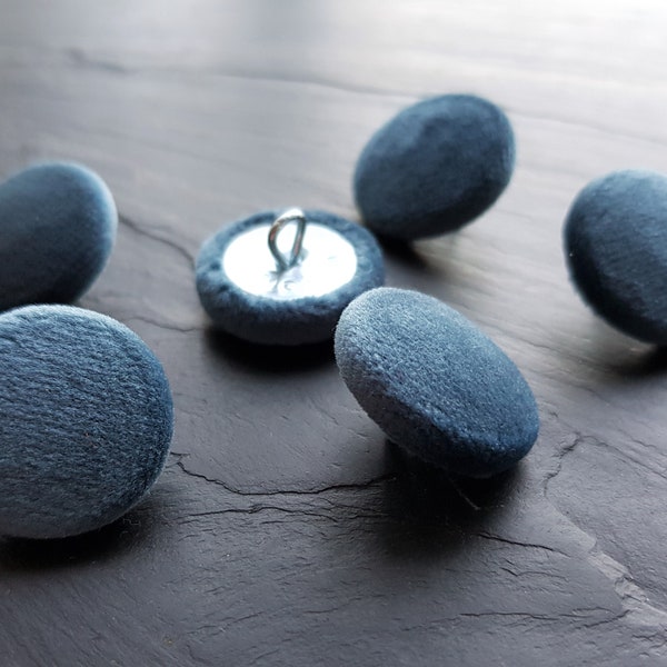 Wedgewood Blue velvet buttons, hand covered buttons, 14mm, 19mm, 23mm, 25mm or 31mm sets of 1, 2, 4 or 6