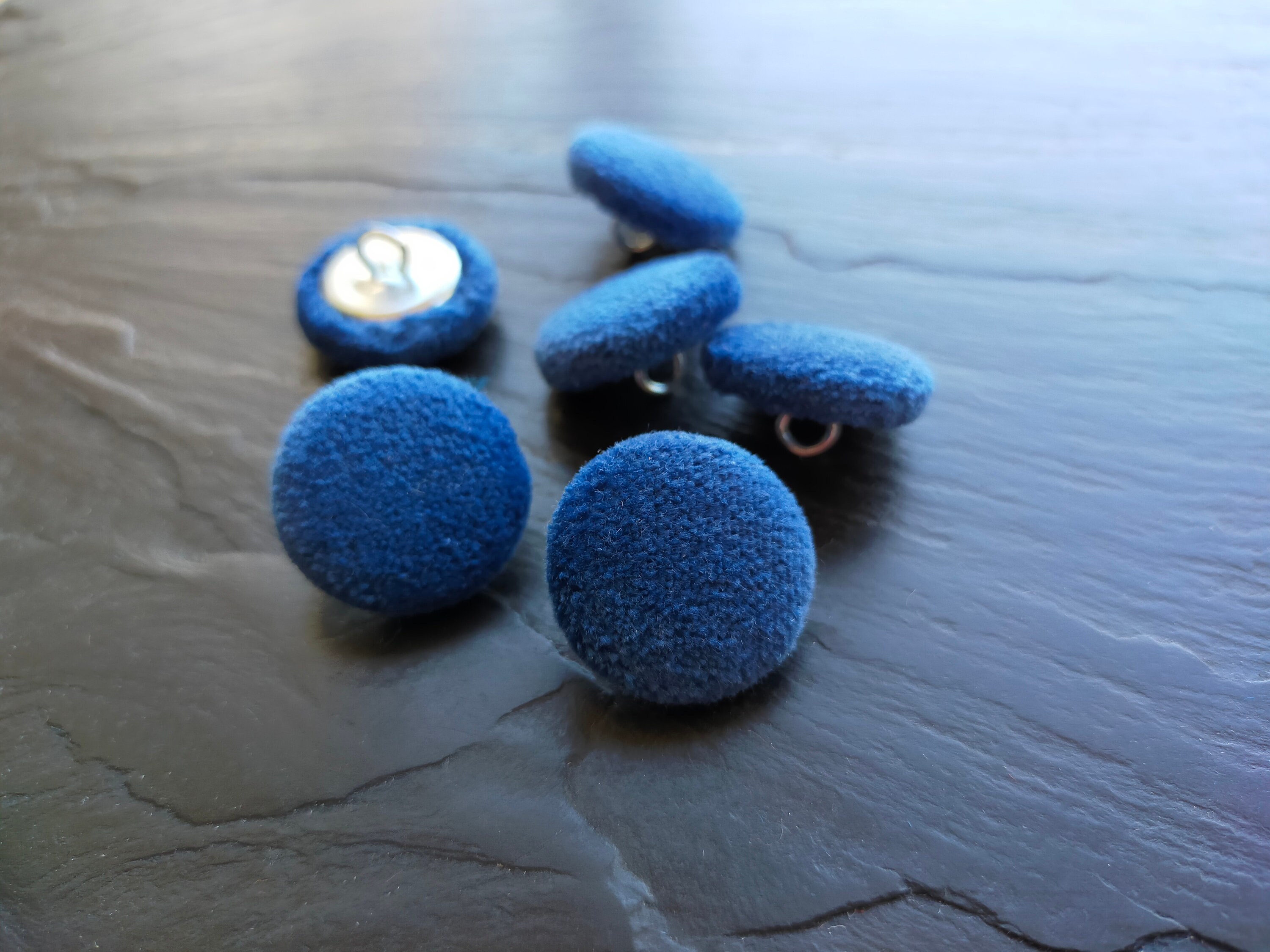 Botones Terciopelo Azul Oscuro, Pack De Botones, Botones