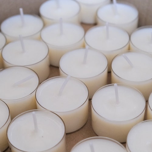 Unscented Soy Wax Tea Lights Etsy UK
