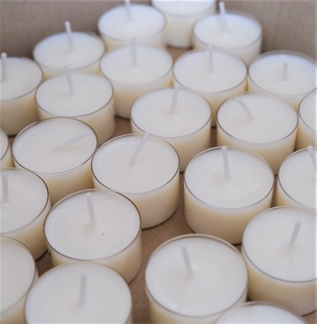 Large 7 Hr Burn Unscented Soy Wax Tea Lights High Quality Tea Lights