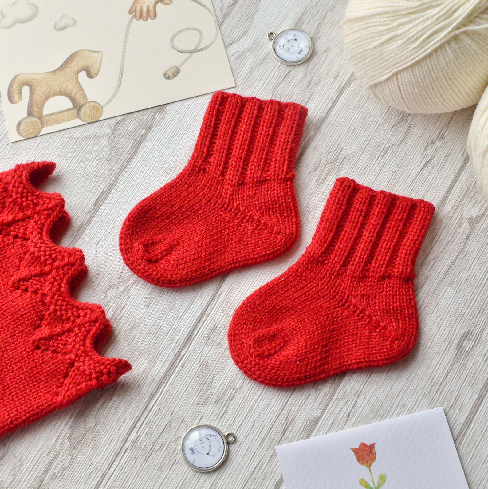 Custom socks baby red handmade warm wool gender neutral 0 3 Etsy