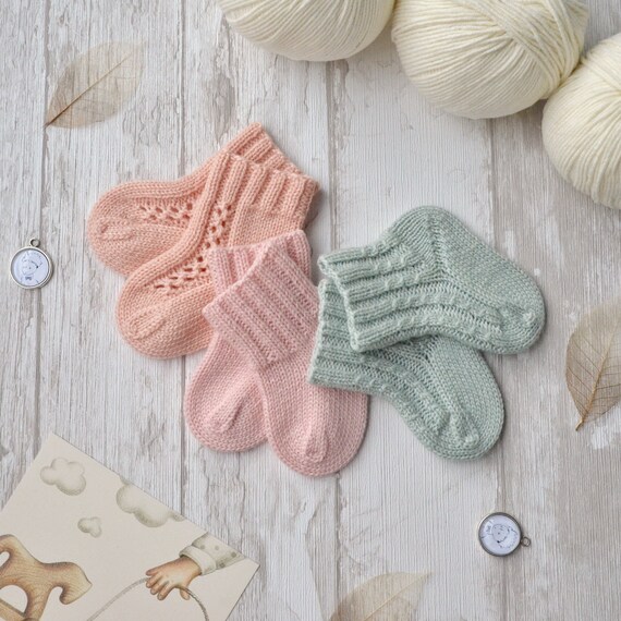 Warm newborn socks set merino wool baby socks winter 0 3 Etsy
