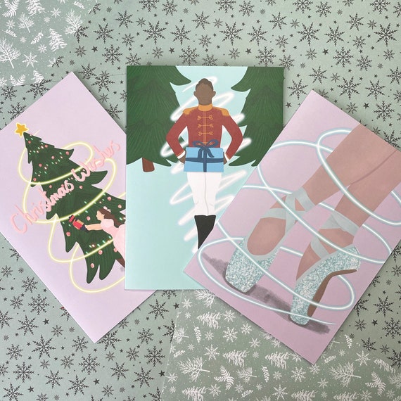 Ballet Christmas Cards Ballerina Pack of 3 or 6 Etsy