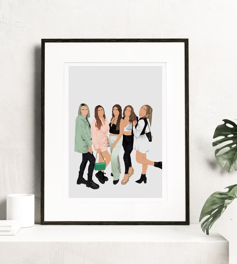 Faceless Portrait, custom illustration, photo illustration, personalised photo, personalised portrait, friendship gift, friends gift idea. 