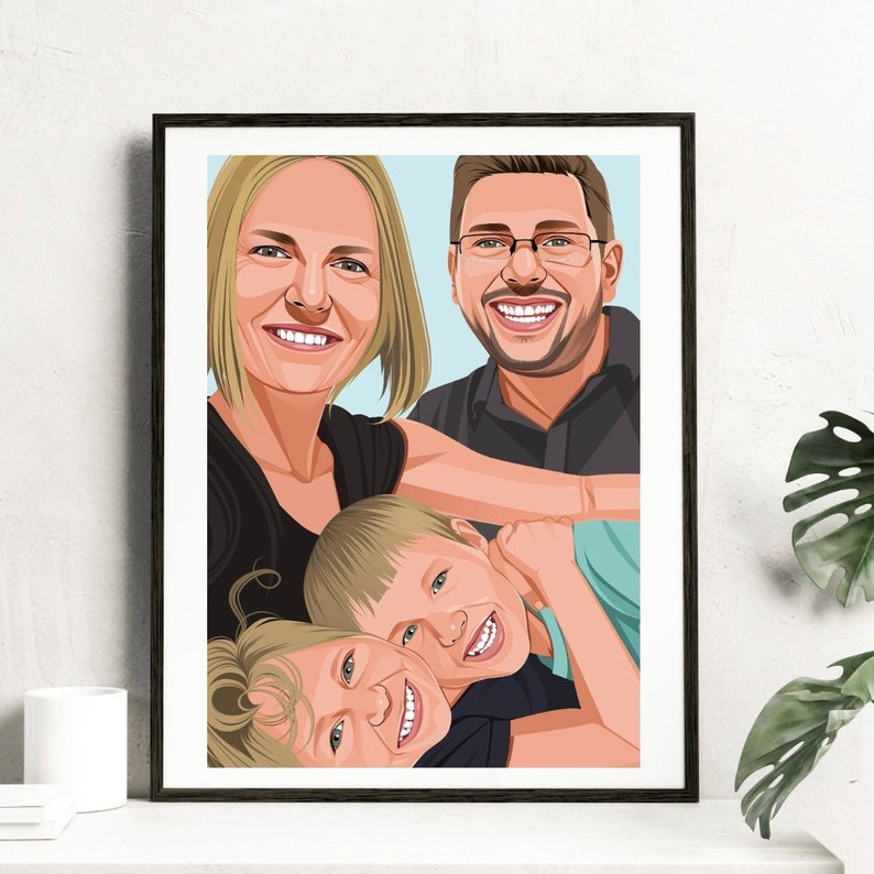 Father's Day Portrait, Family Portrait, Father's Day Gift, Father's Birthday Gift, Custom Illustration, Personalised Portrait. image 6