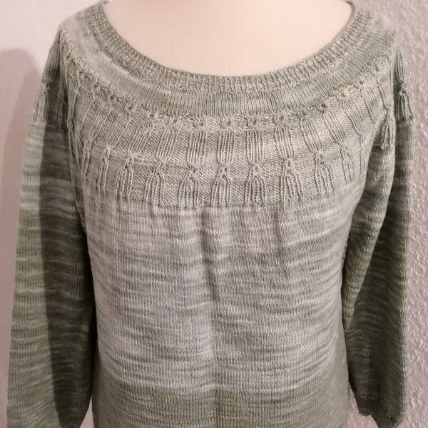 Rundpassen Pulli Gr L bis XL Hand gestrickt Hand gefärbte Wolle