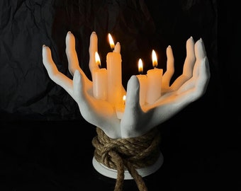 Shibari Hands Decor Holder, Witch Hand Sculpture Stand for Jewelry, Keys & Home Display