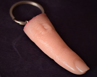 Severed finger keychain, Realistic silicone finger keyring, Halloween gift