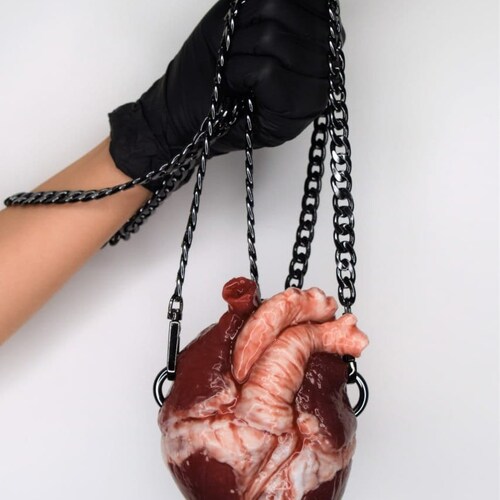 Anatomical Heart Purse, Realistic Silicone Human Heart Crossbody Mini Bag